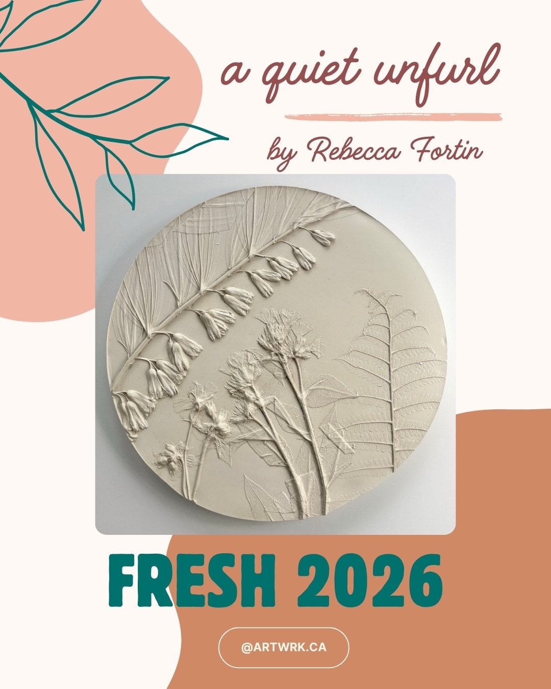💐FRESH 2026 exhibition with ARTWRK/ @artwrk.ca
The show runs through to March 13th.

🌿🌿🌿🌿
&lsquo;A Quiet Unfurl&rsquo; is all about those early risers &mdash; Solomon&rsquo;s seal, ferns, lungwort, wild geraniums &mdash; the ones who peek out of