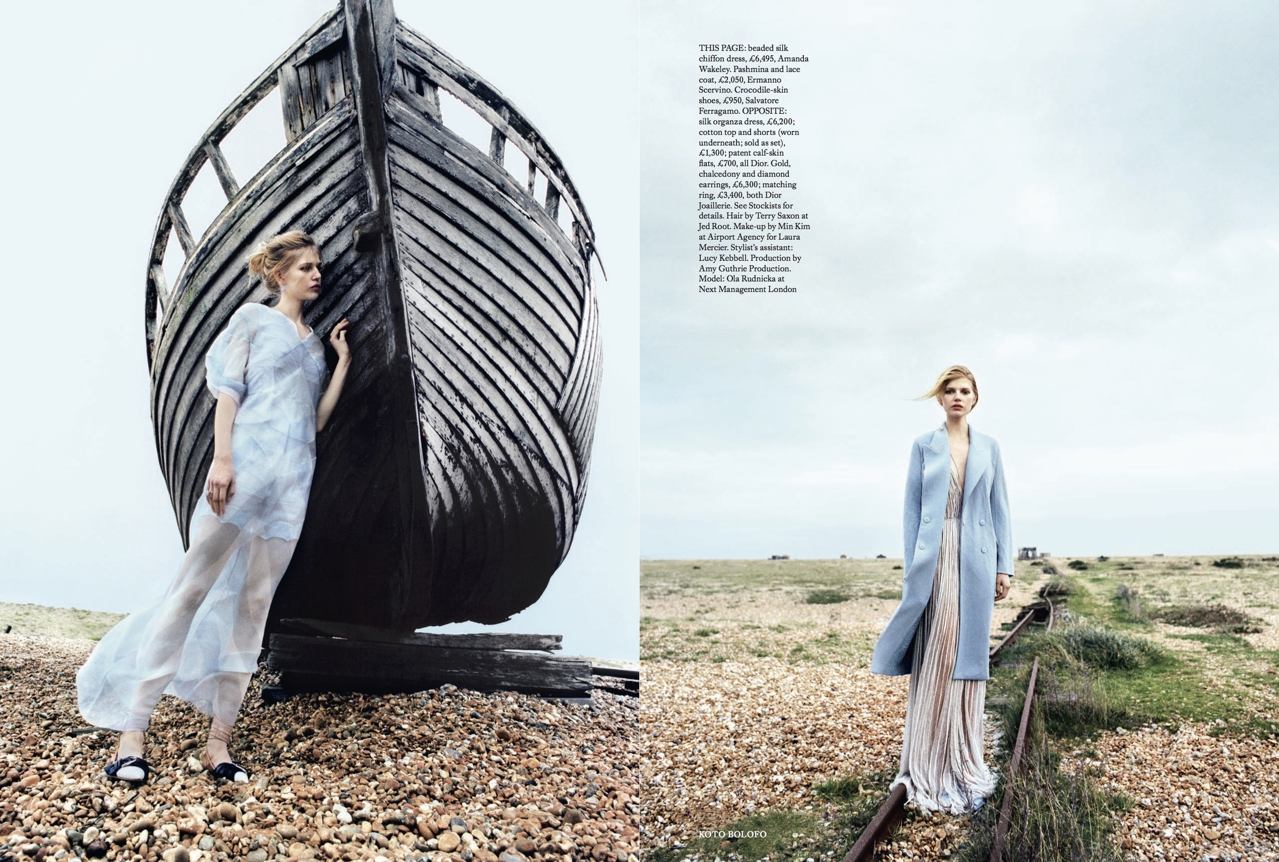 Ola Rudnicka Cover Story for Harper's Bazaar, styled by Charlie Harrington. Spread 6.