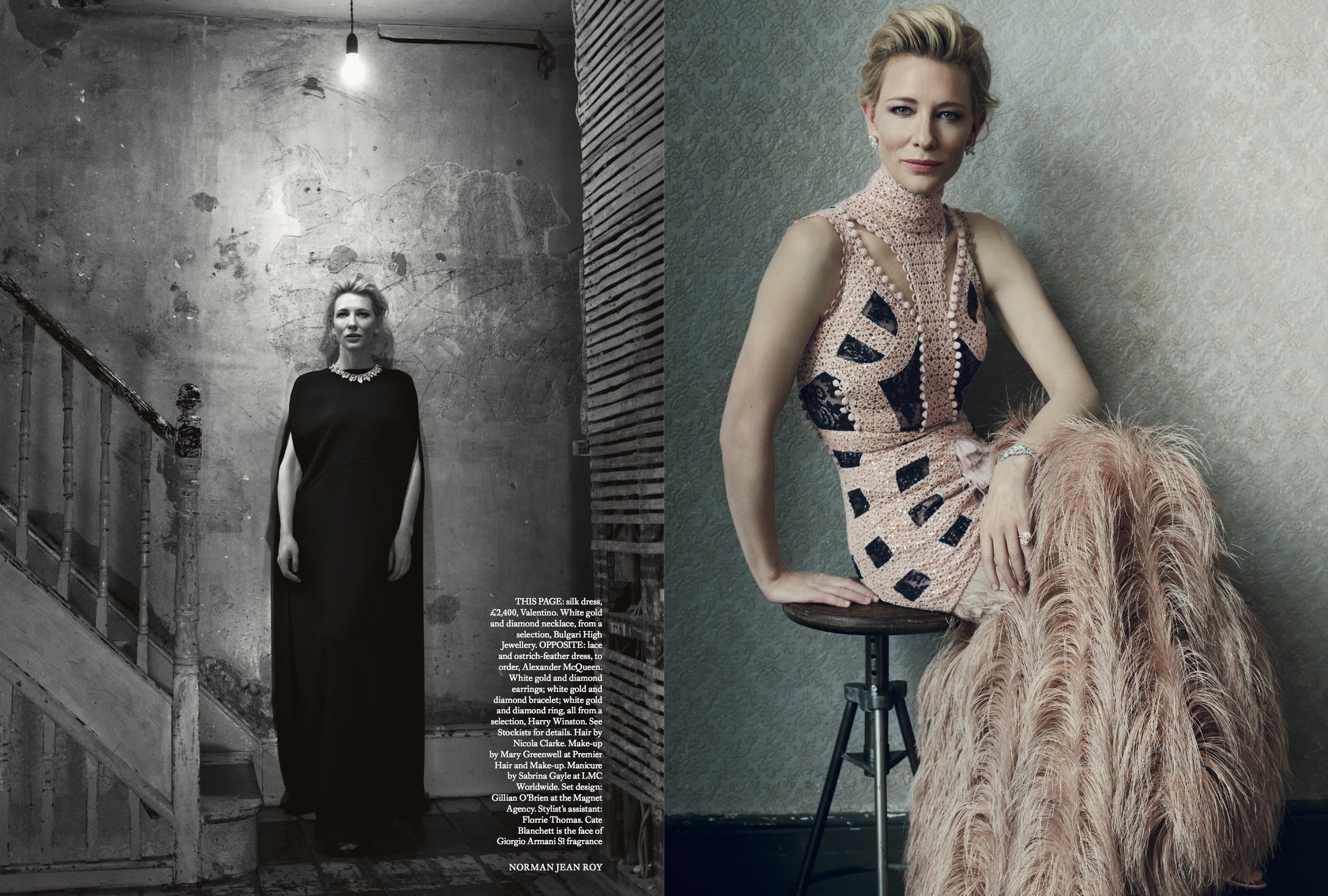 Cate Blanchett Cover Story for Harper's Bazaar, styled by Charlie Harrington. Spread 6.