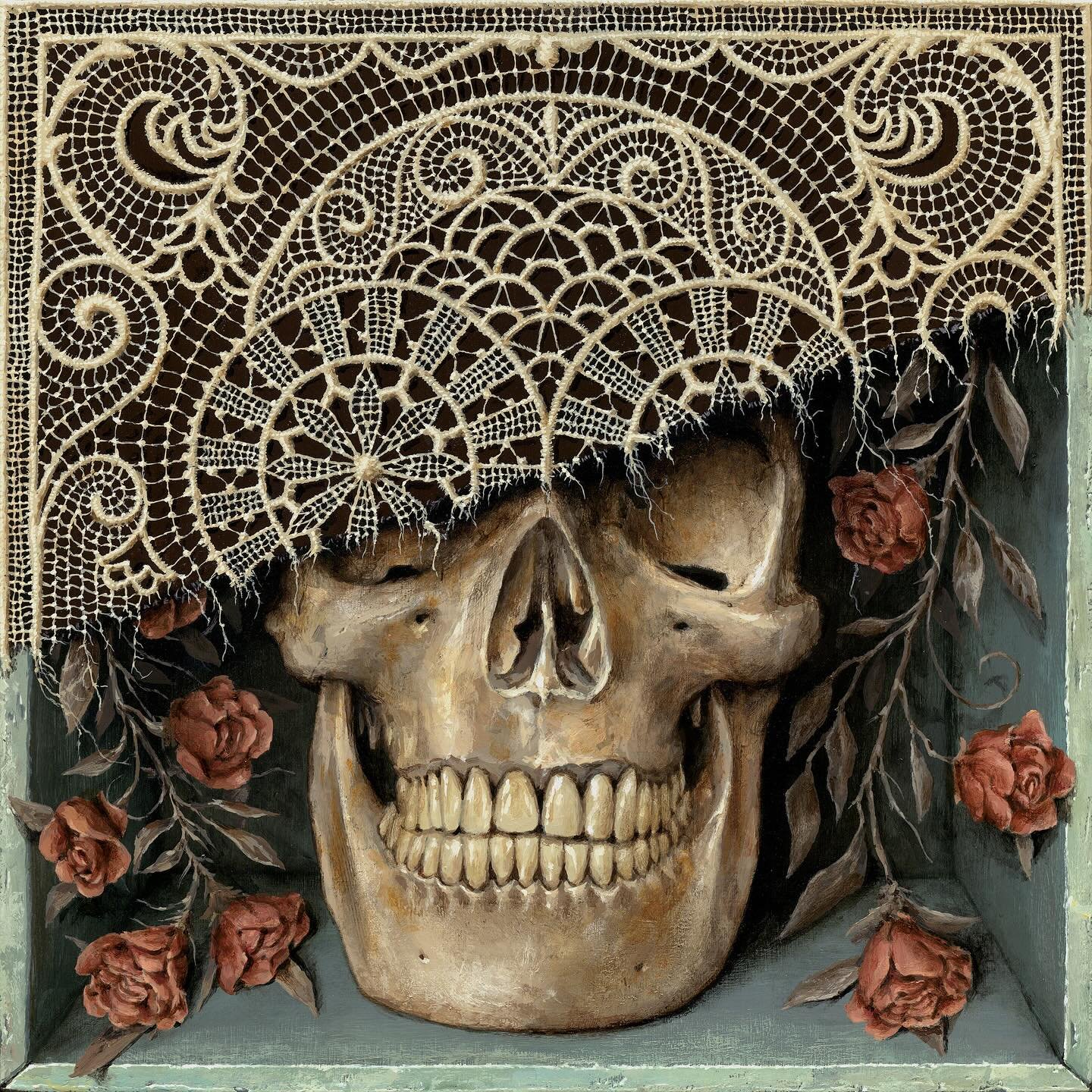 Doily, 10x10 inches #acrylicpainting