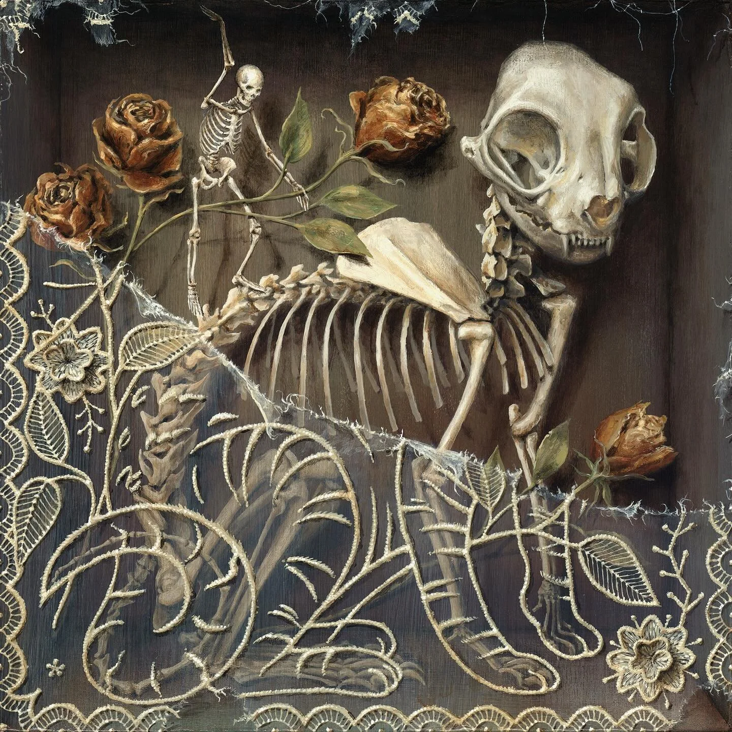 Fading Feline II, 12x12 #acrylicpainting