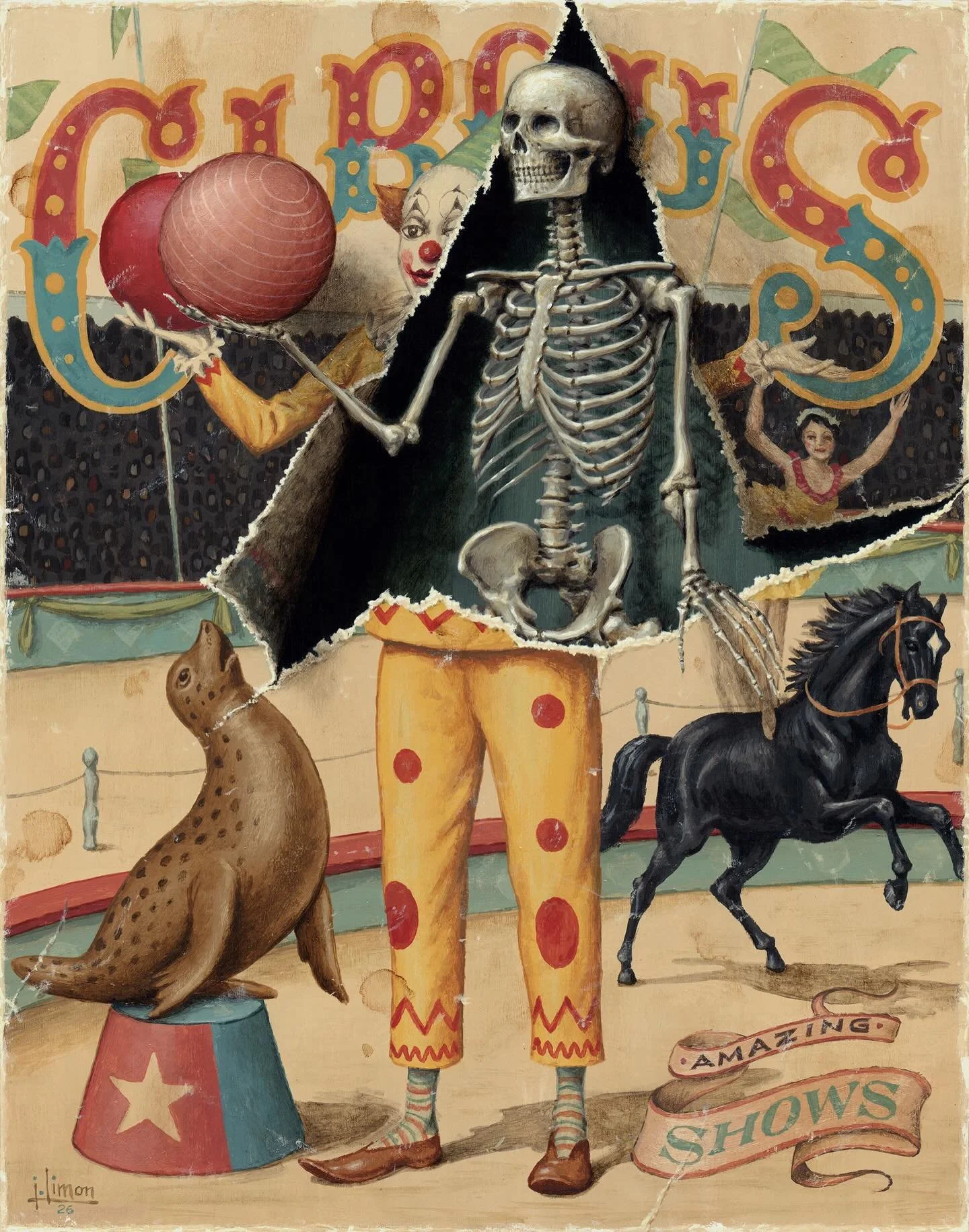 Circus Clown, 11x14 #acrylicpainting