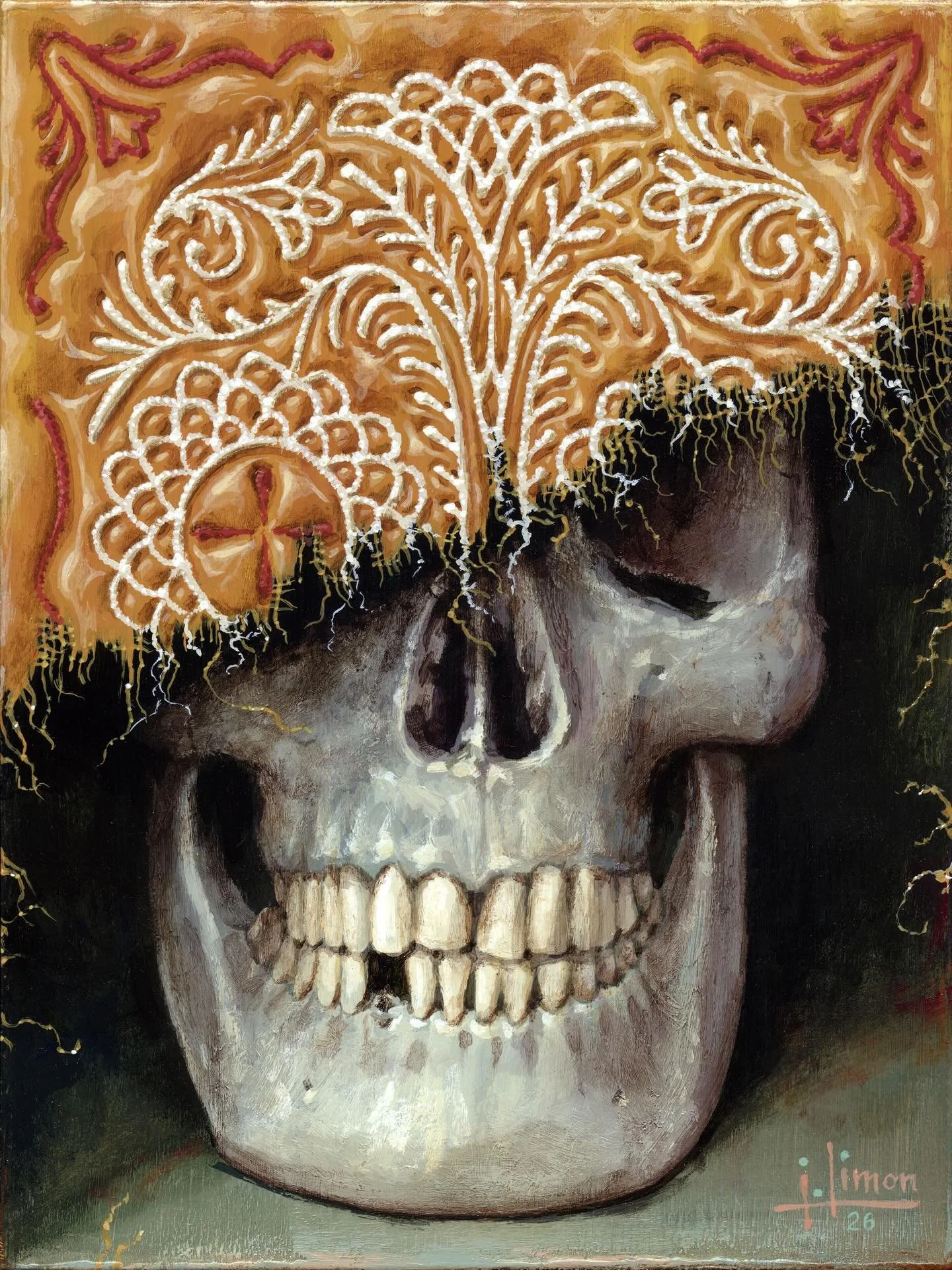 Thread Unraveling, 6x8 #fragment #acrylicpainting