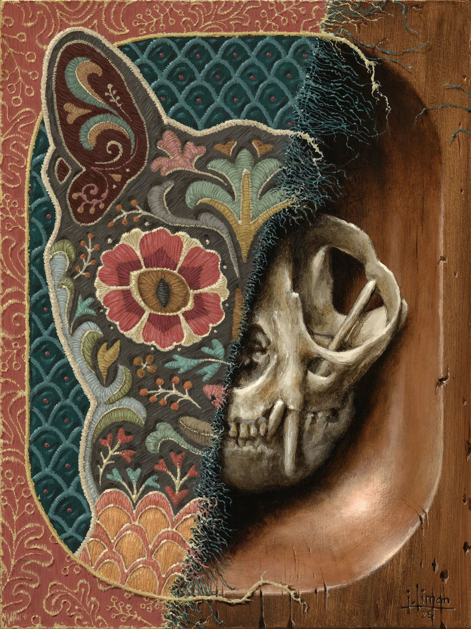 Feline Unraveled, 9x12, 2025