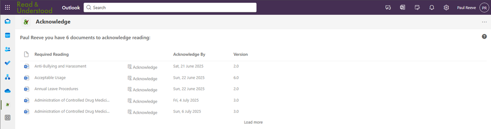 Teams and SharePoint Acknowledgement App Install — Read and Understood ...