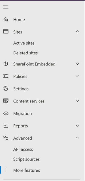 Admin Centre - more features