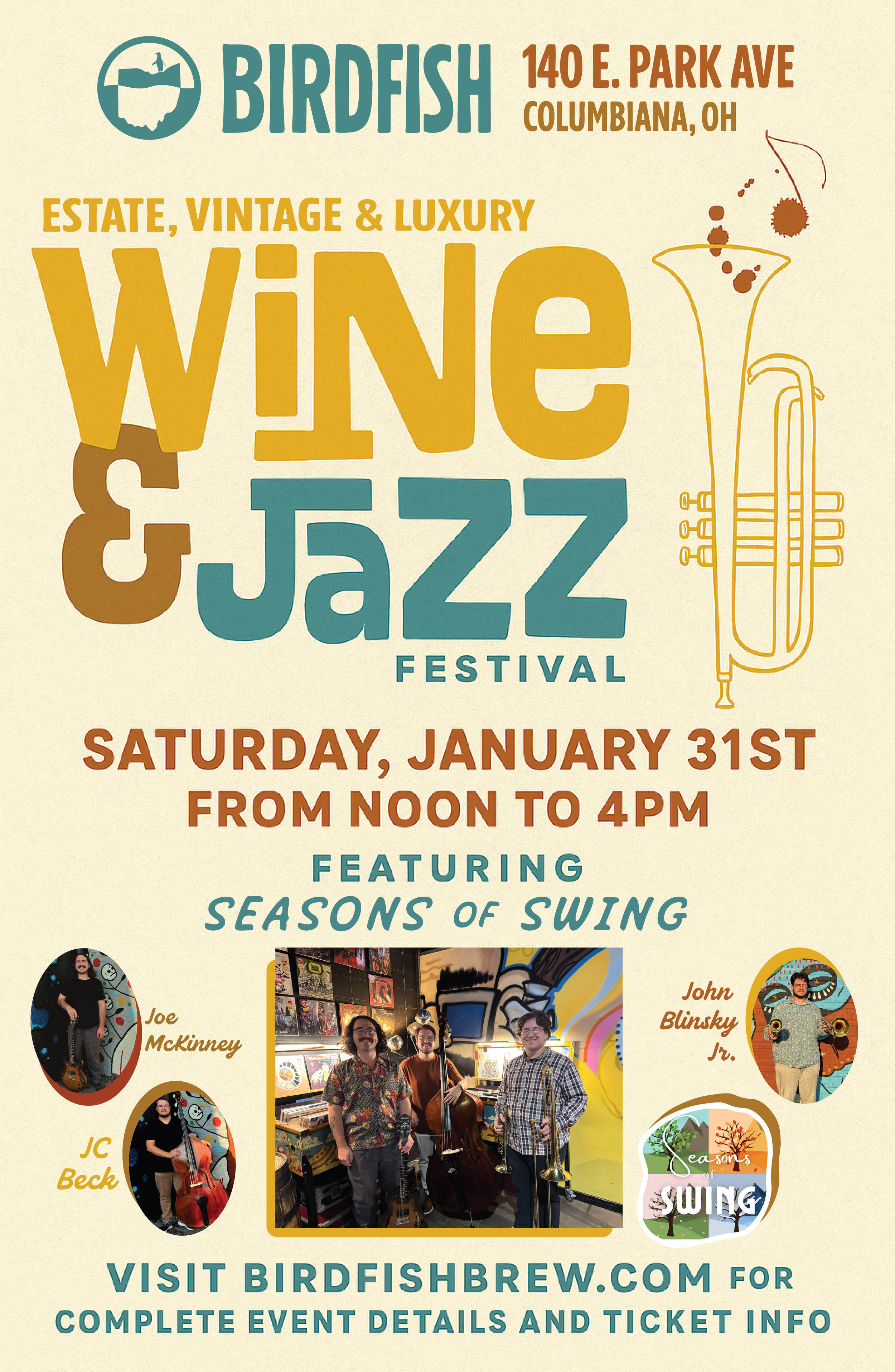 Wine &amp; Jazz: Estate, Vintage &amp; Luxury Wine Festival with Season of Swing Jazz Trio