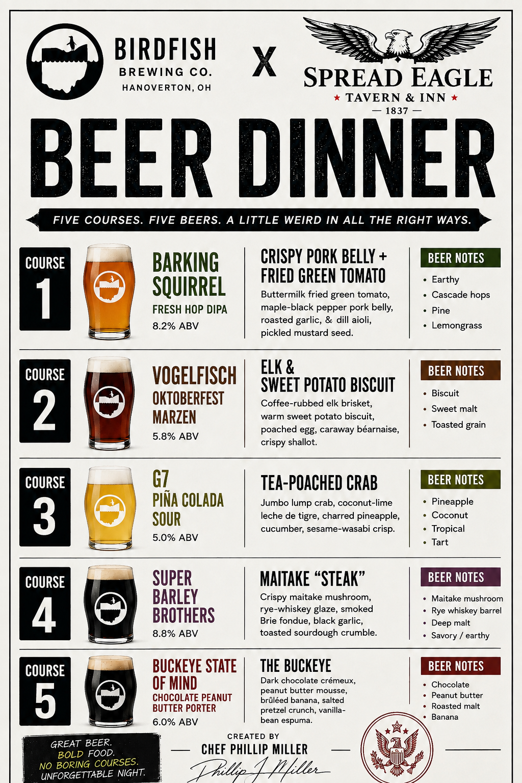 Beer Dinner at Spread Eagle Tavern