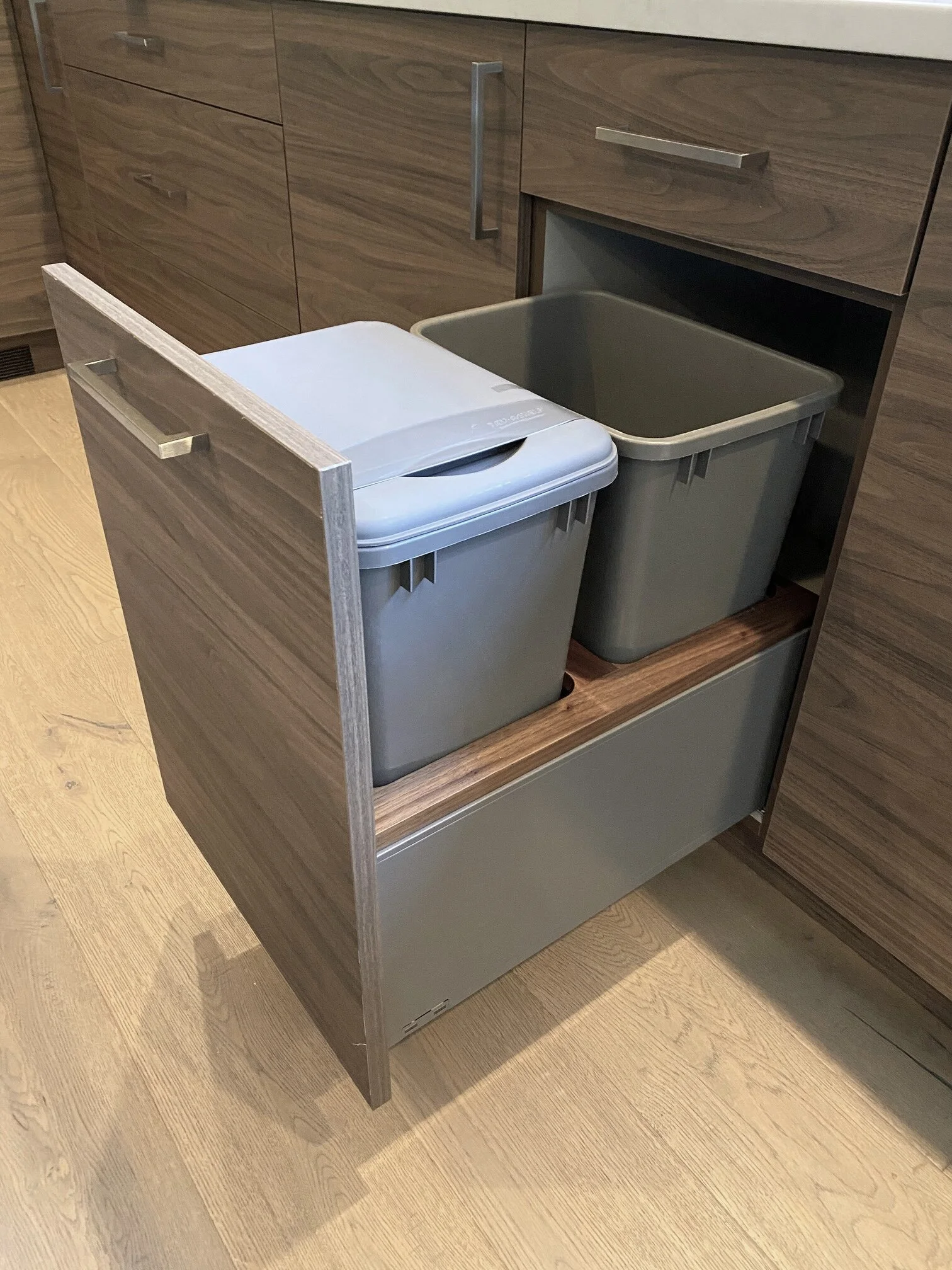 two bin pull-out waste + recycle