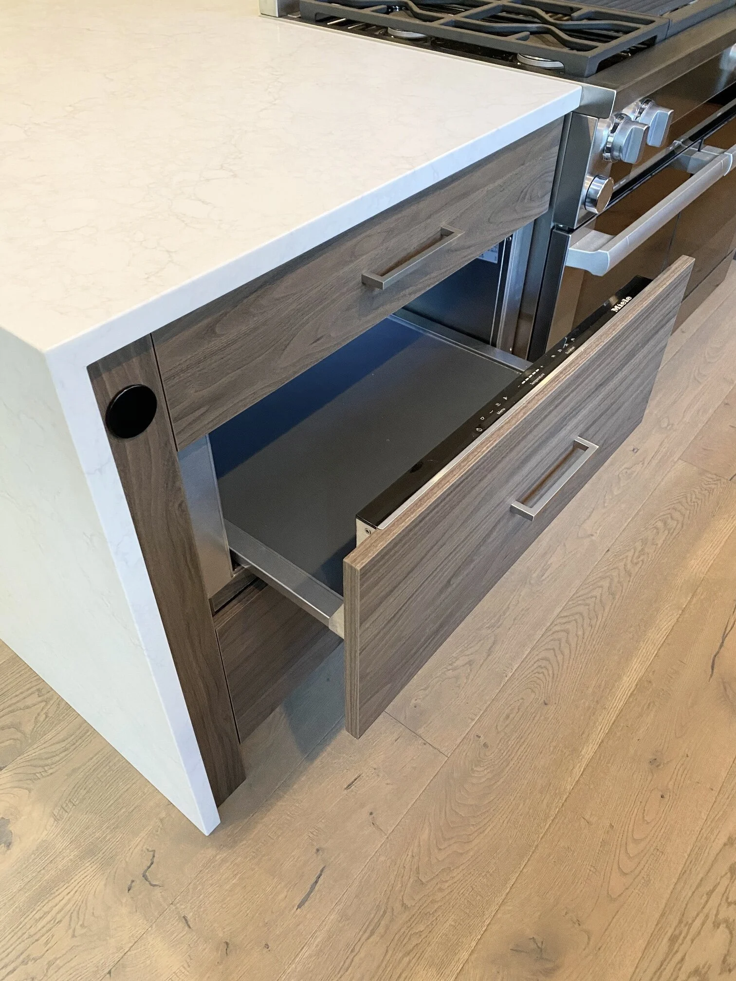 hidden warming drawer