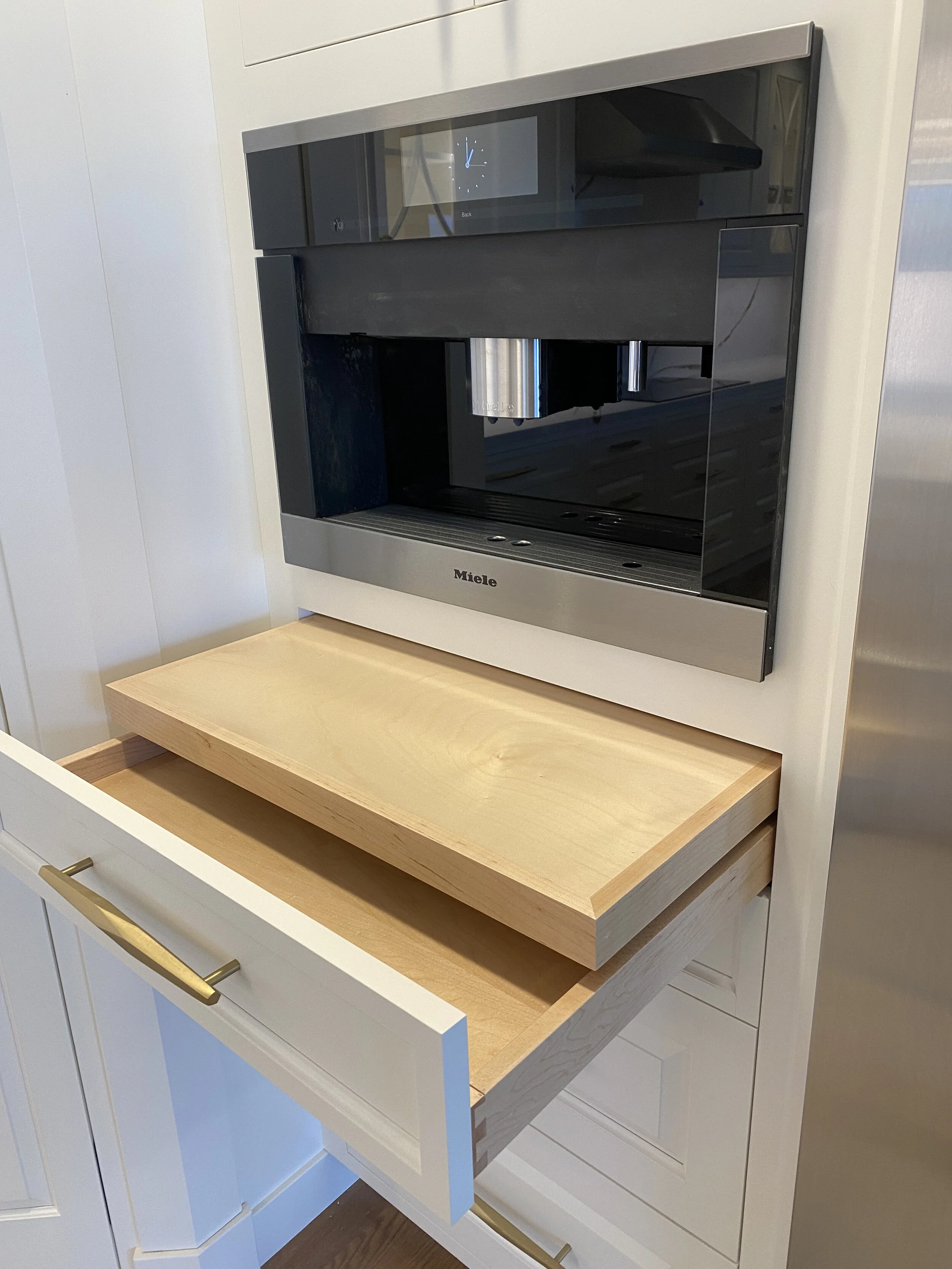 custom hidden pull-out for coffee station