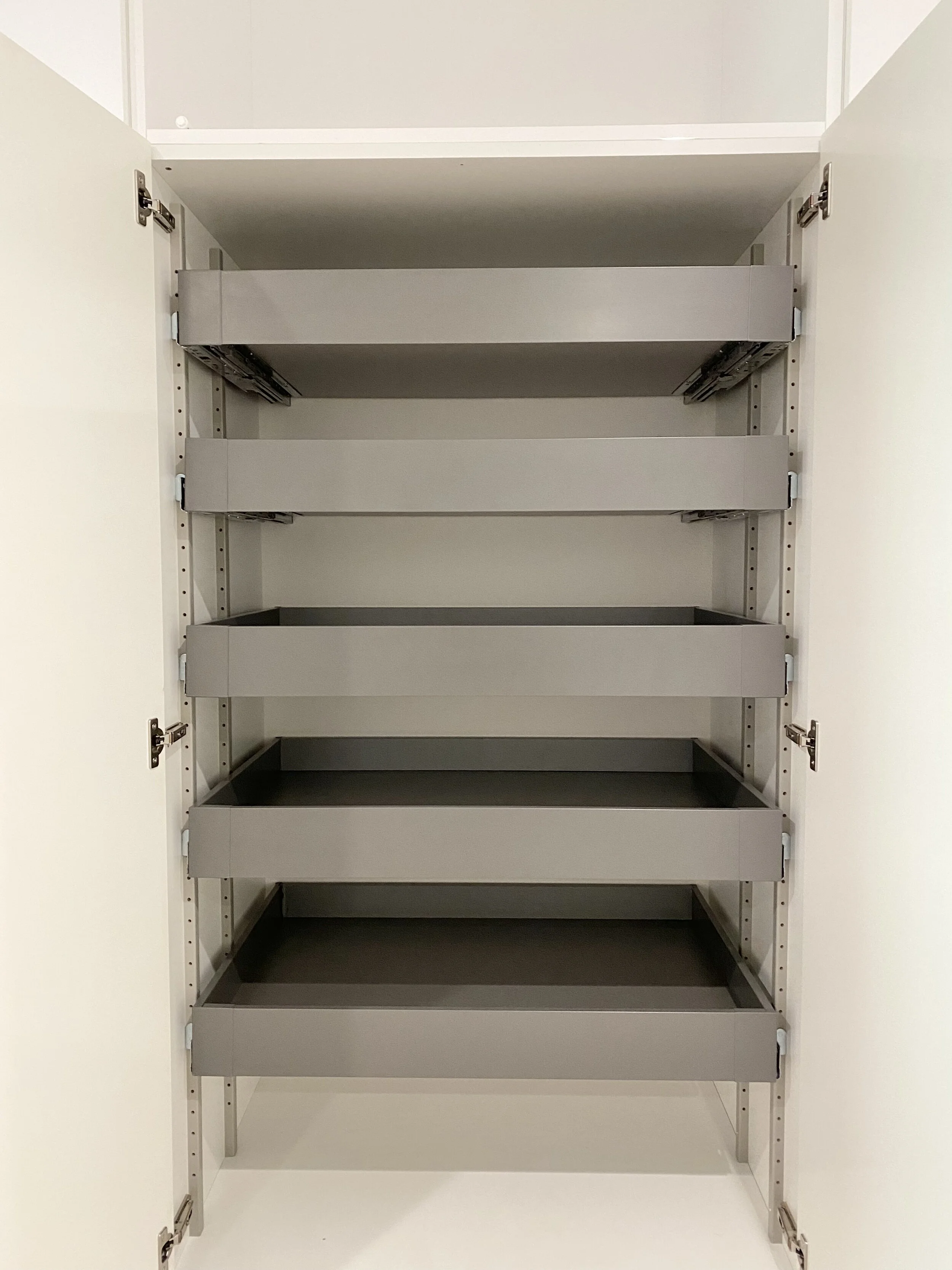 pantry w/ steel adjustable roll-outs