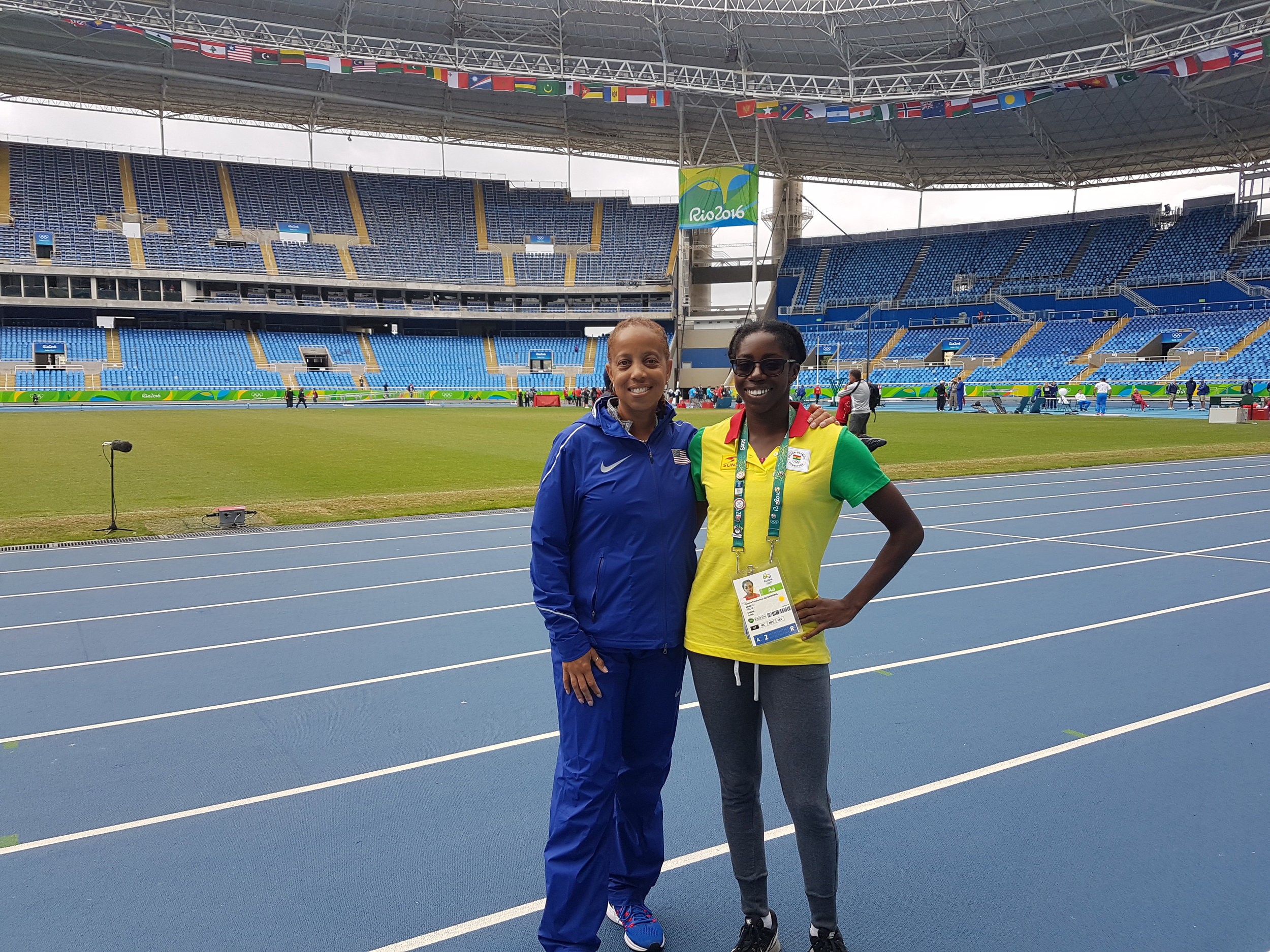 Coach Robyne Johnson and I at the Olympic Stadium
