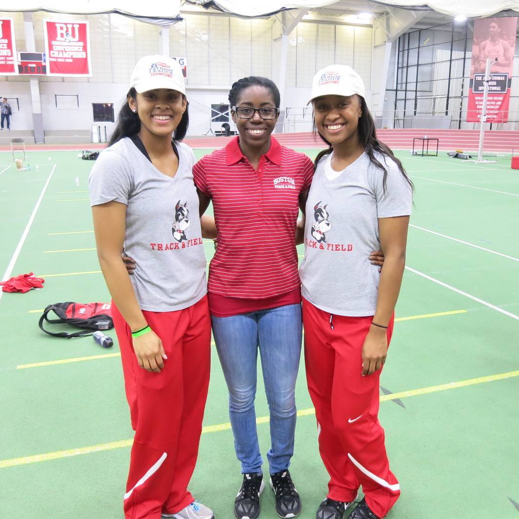 Maya, Ebony, and I at Patriot League Indoor Championships 2016