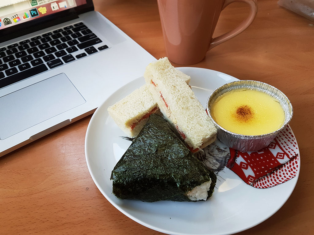 A small, working lunch from Japonaise Bakery in Brookline