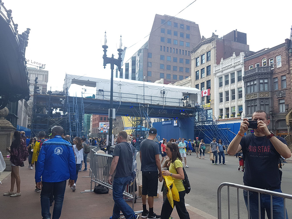 The Boston Marathon finish line April 2017