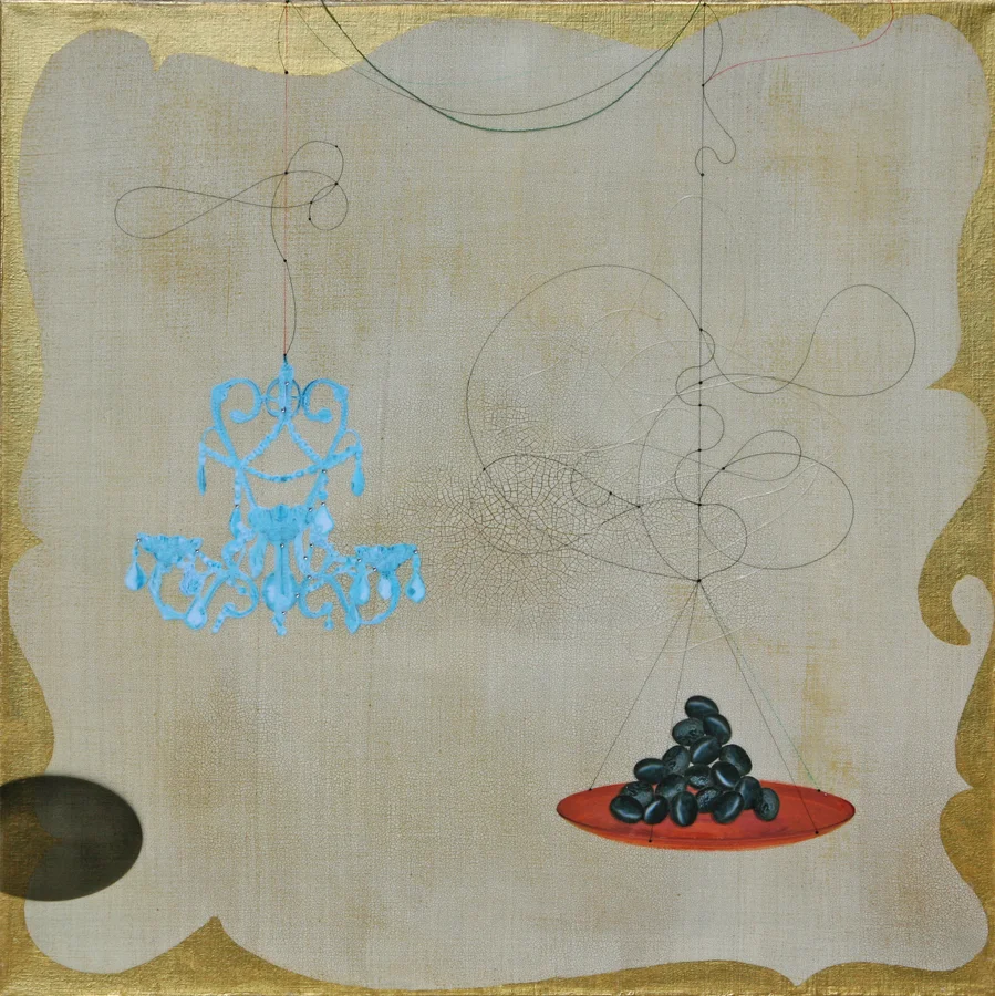 Blue chandelier and black olive #101