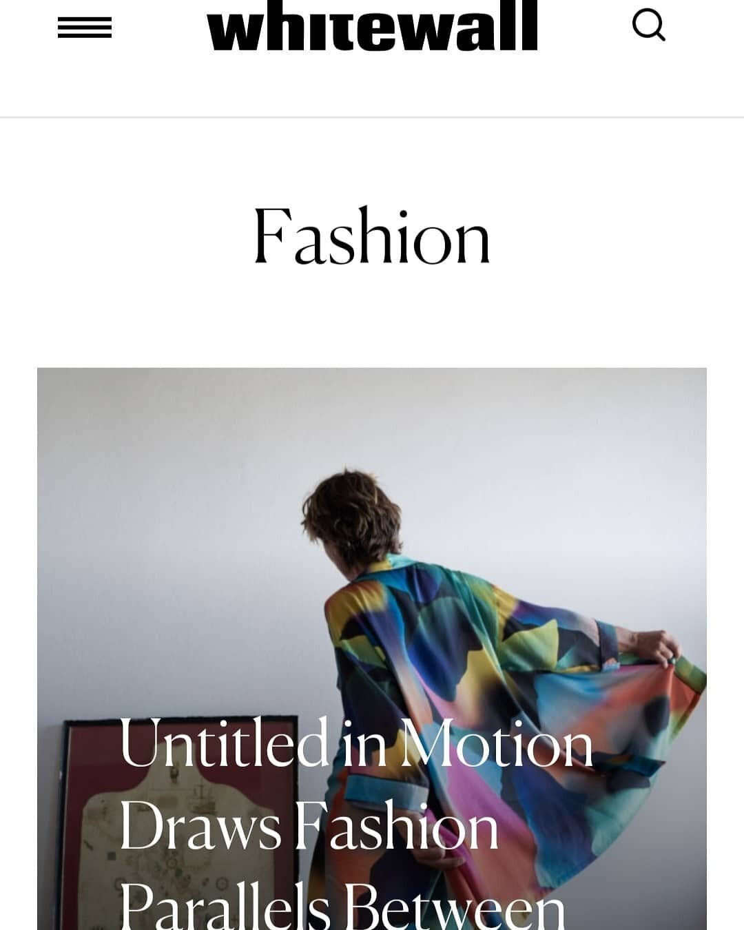 @whitewall.art Interview with @virginia_craddock and myself about @untitledinmotion , design, and more... Read full interview on Whitewall.art Fashion section.