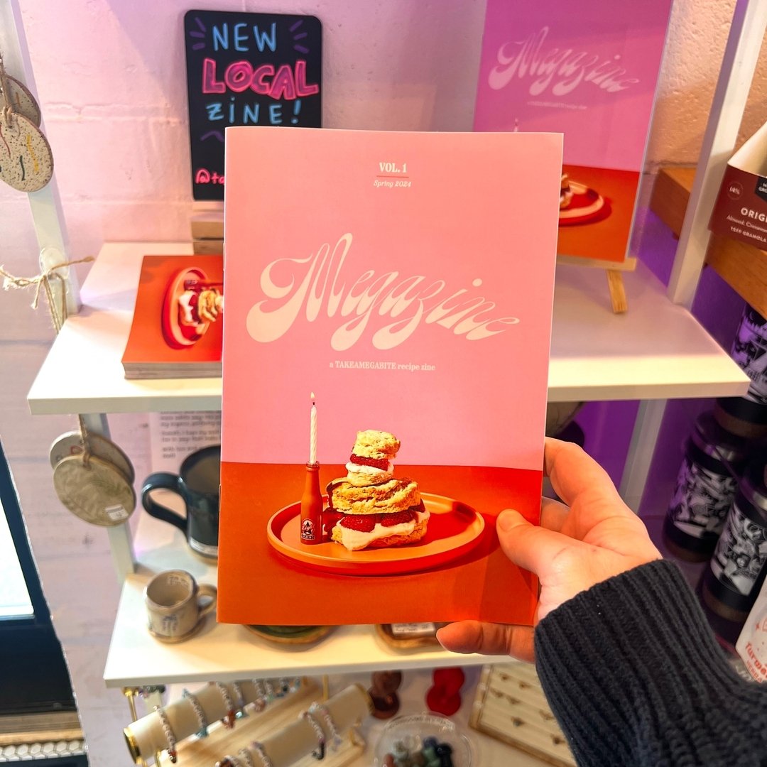 Hey 💗 Did you see this local zine? ✨ @takeamegabite killed it 🍰 We&rsquo;ve got them available at the shop 😋 We&rsquo;re here for ya 7-5 today, byeeee #driftercoffee