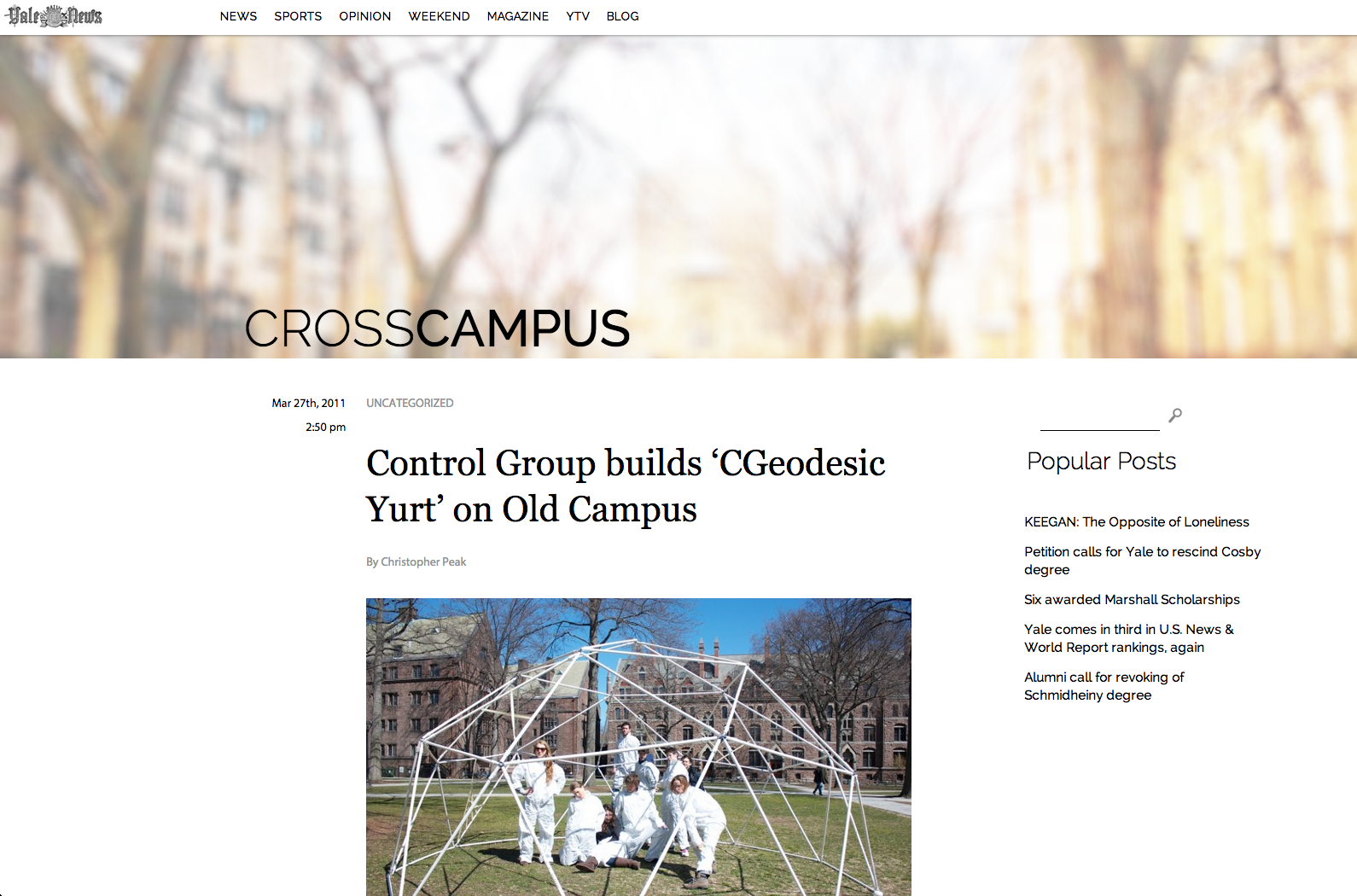 Control Group builds ‘CGeodesic Yurt’ on Old Campus