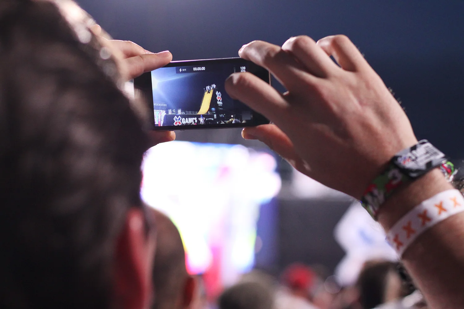   Content being captured before being shared on the X Games map  