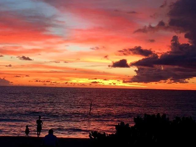 Photo of Lake Worth, Fl beach at sunrise, from Sandra Stearns. This is the childhood hometown of Linda and Brian.