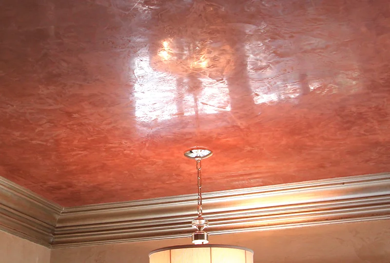 Red marble plaster ceiling