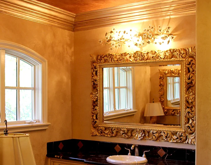 Marmarino plaster walls in master bathroom suite (hers)