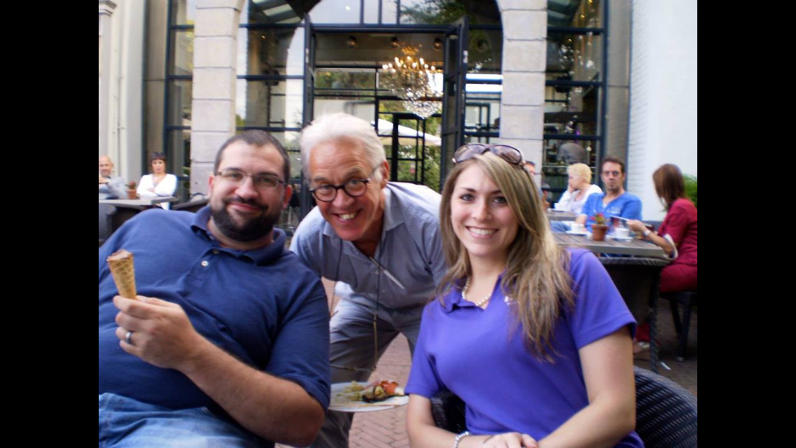 Gelato with Hank and April at Buitenplaats Vaeshartelt, Maastricht, Netherlands, Summer 2014