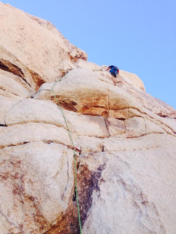 Michael leading The Flue (5.8) Trad