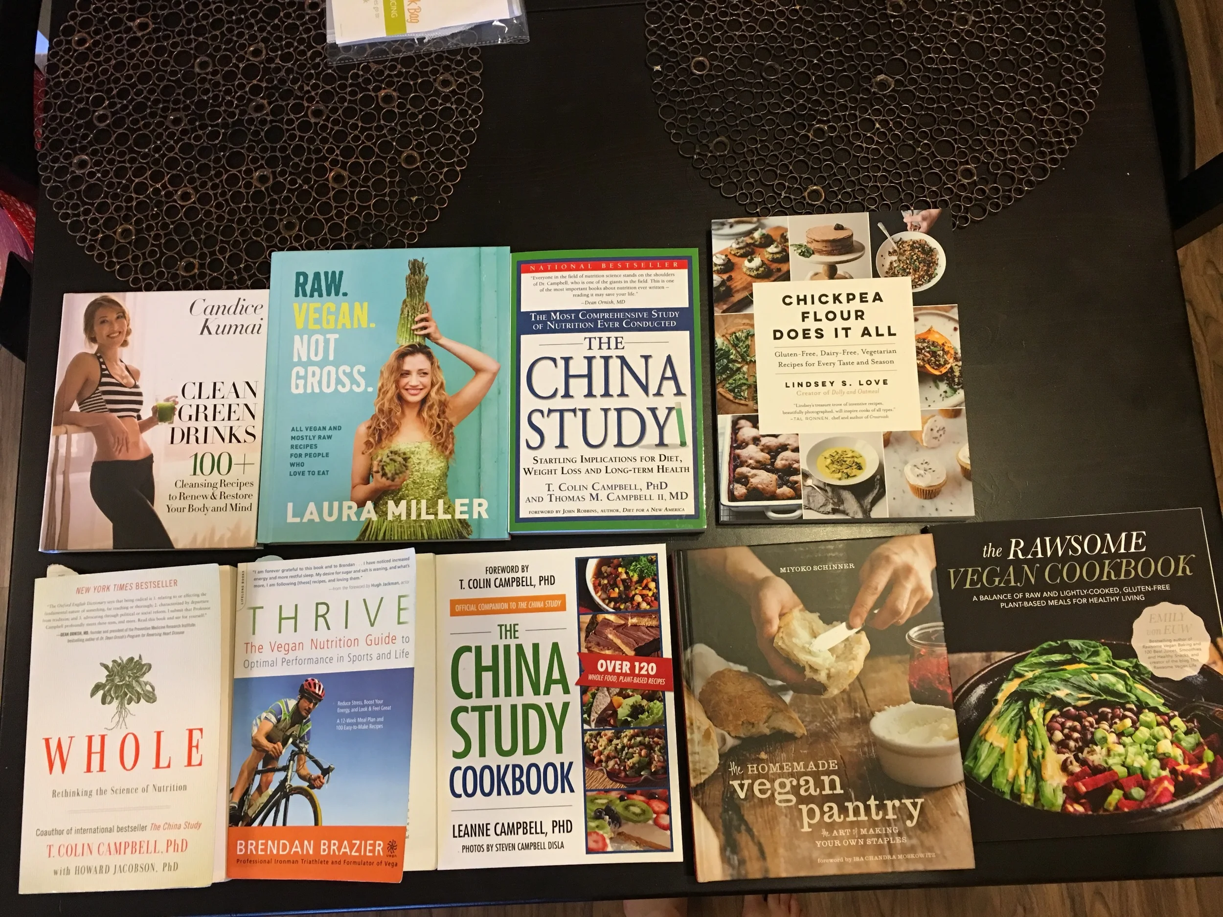 Some of the books and cookbooks on the topic of plant based eating! :)