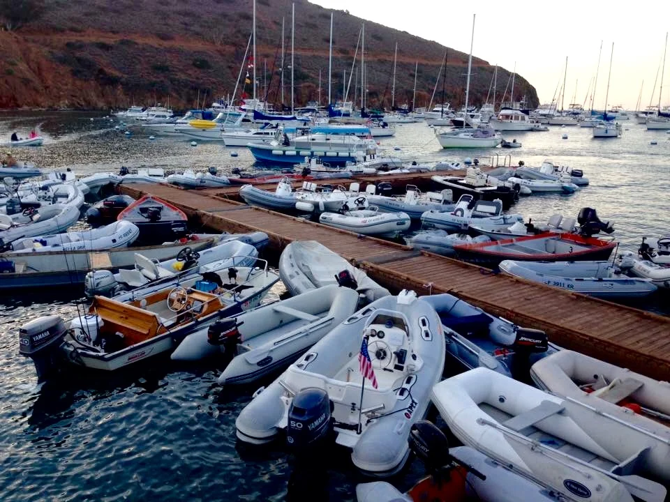 The dinghy dock at Isthmus. Cat Harbor was much less crowded.