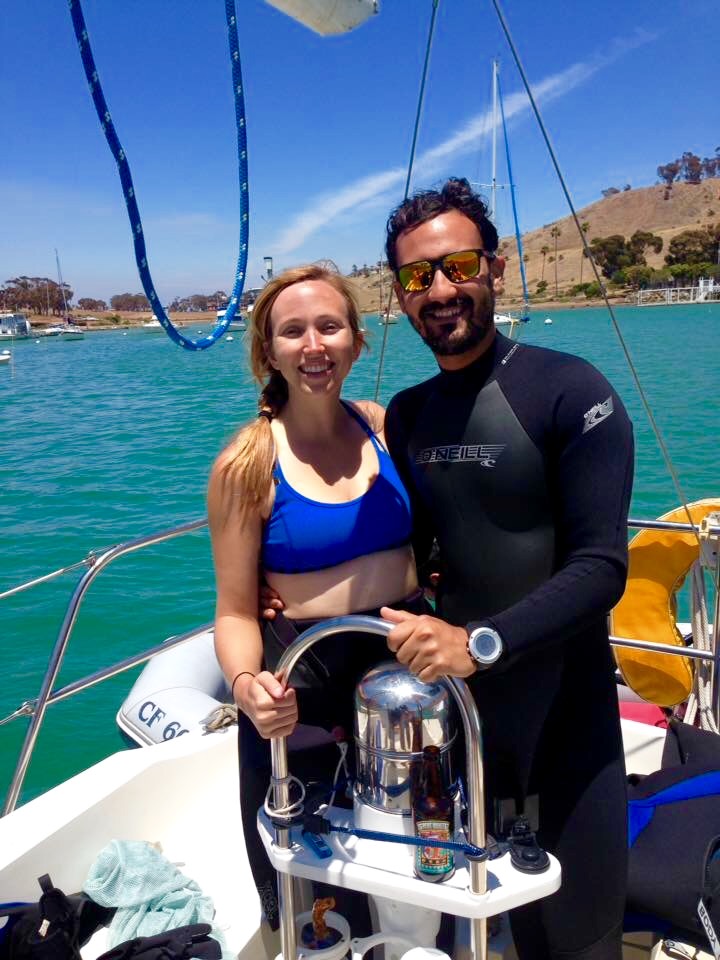 Outfitted in our wetsuits.
