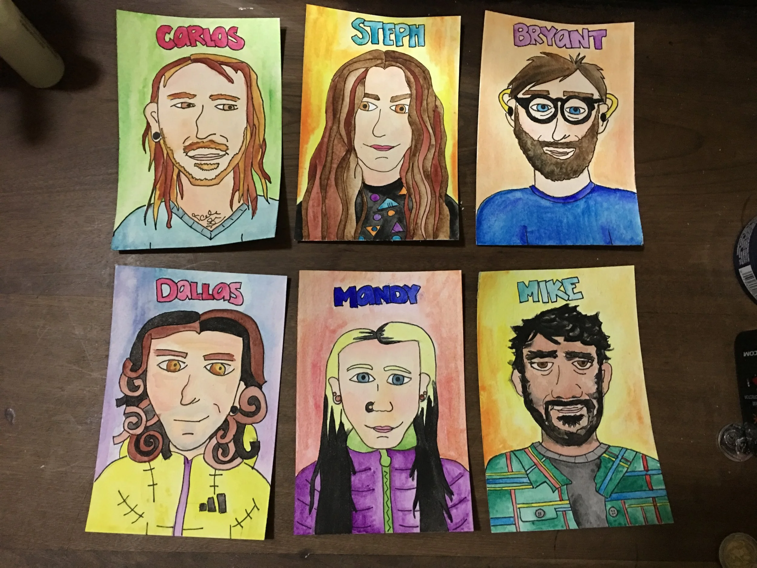 Self portraits I painted of my friends