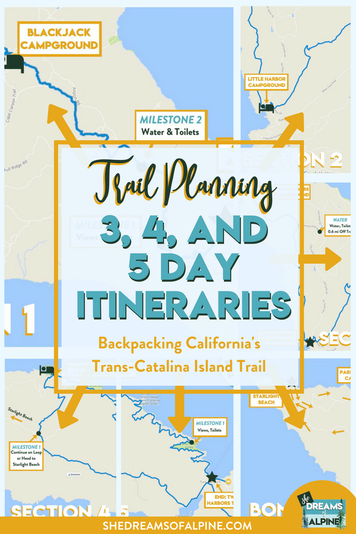 Trans-Catalina Trail Map Itineraries
