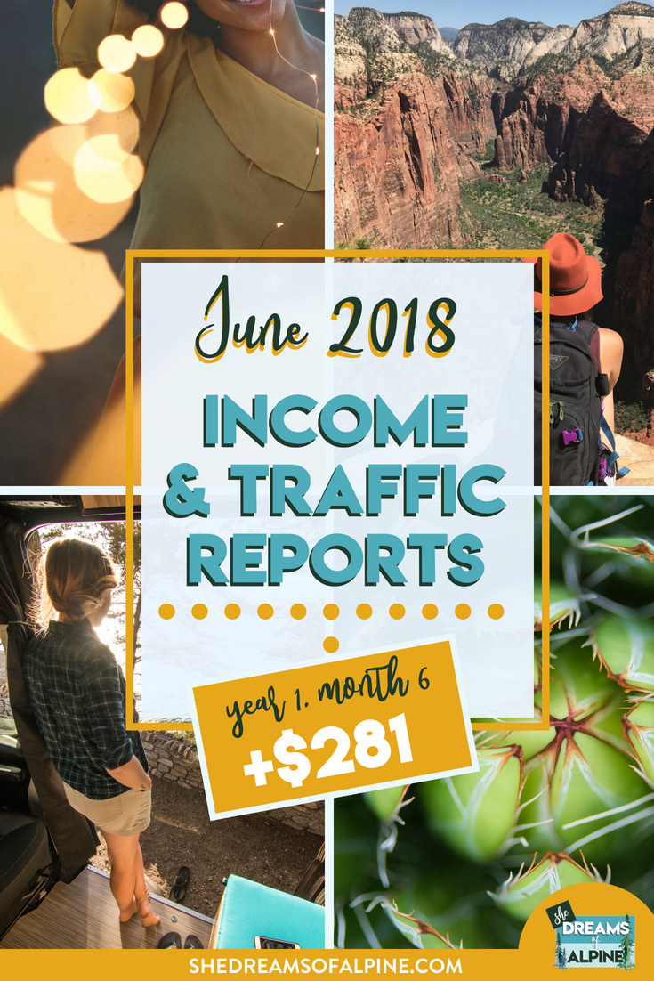 June 2018 Income and Traffic Report | She Dreams of Alpine Blog