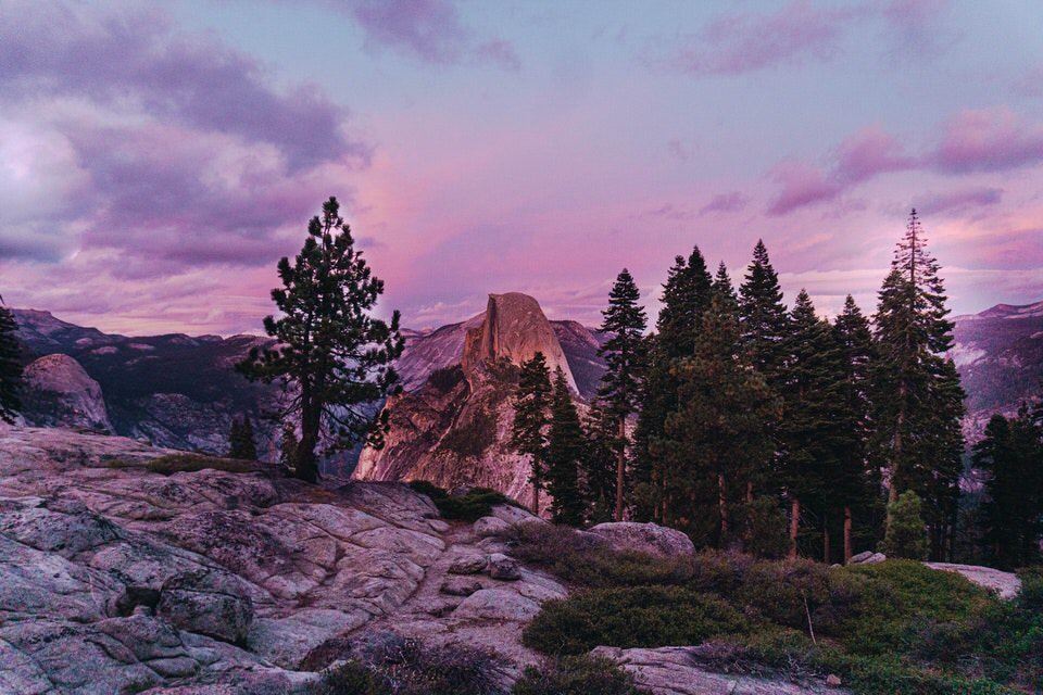 Another Half Dome photo at sunset.