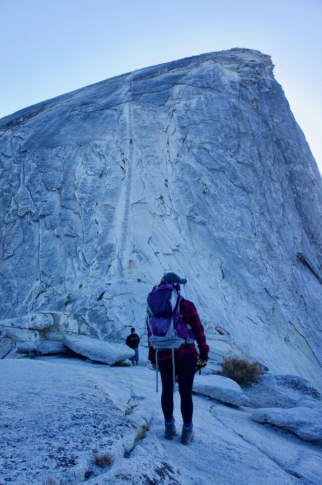 Being alone on the Half Dome cables is rare, but more common near sunset and later in the season.