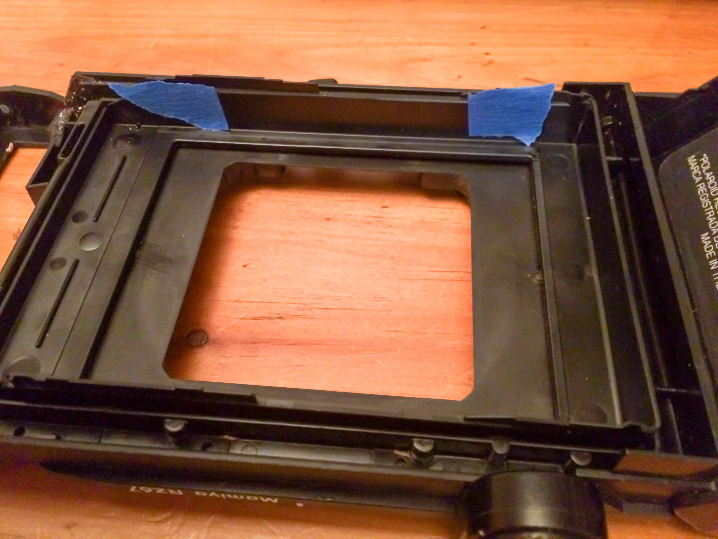 Here we decided to mark off where the where the image would line up in the pack. Once you take the pack out of the RZ back you will no longer be able to visually line up your plate. 