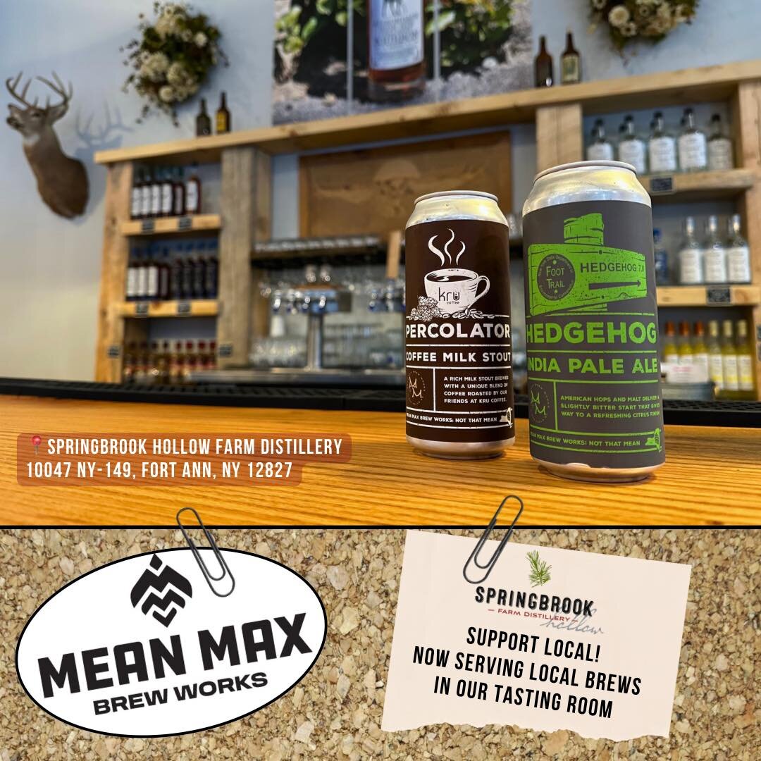 Local shoutout to Mean Max Brew Works of Glens Falls!

Did you know that outside of our craft cocktails we also serve beer and wine? We want everyone to have something they enjoy! Our tasting room is stocked with seasonally rotating brews, currently 