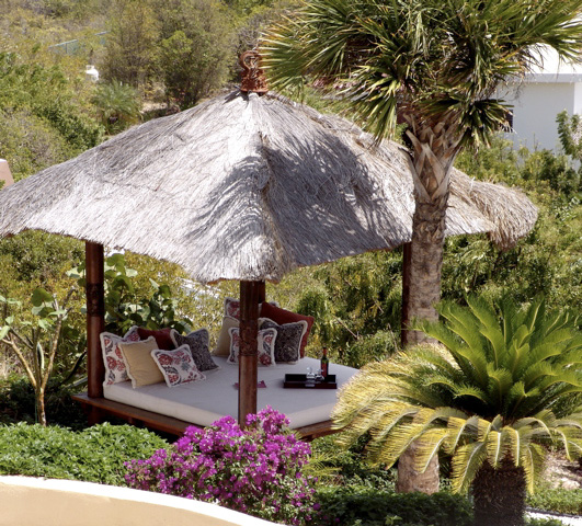  Indonesian bale or day bed is ideal for massages or an afternoon nap. 