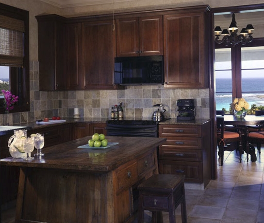  Kitchen with antique Chinese work table Photo by Michael Wilson 