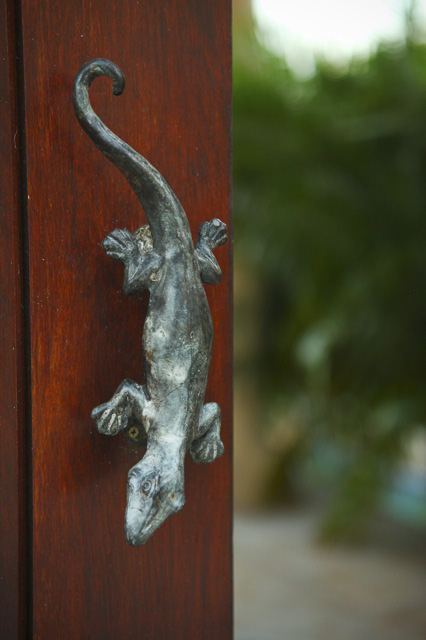  Bronze gecko gate pulls 