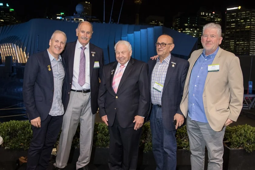 (Left to right): Life Membership Award Recipient Paul Fleiszig, Director Oxford Logistics Group, Ross Bell former Managing Director Swire Cold Storage, Doug Cory, former managing Director Doboy Cold Stores, Gabor Hilton, Chief Engineer, AB Oxford Logistics , Martin Porter, Managing Director, Retracom Group. All are Life Members of the RWTA