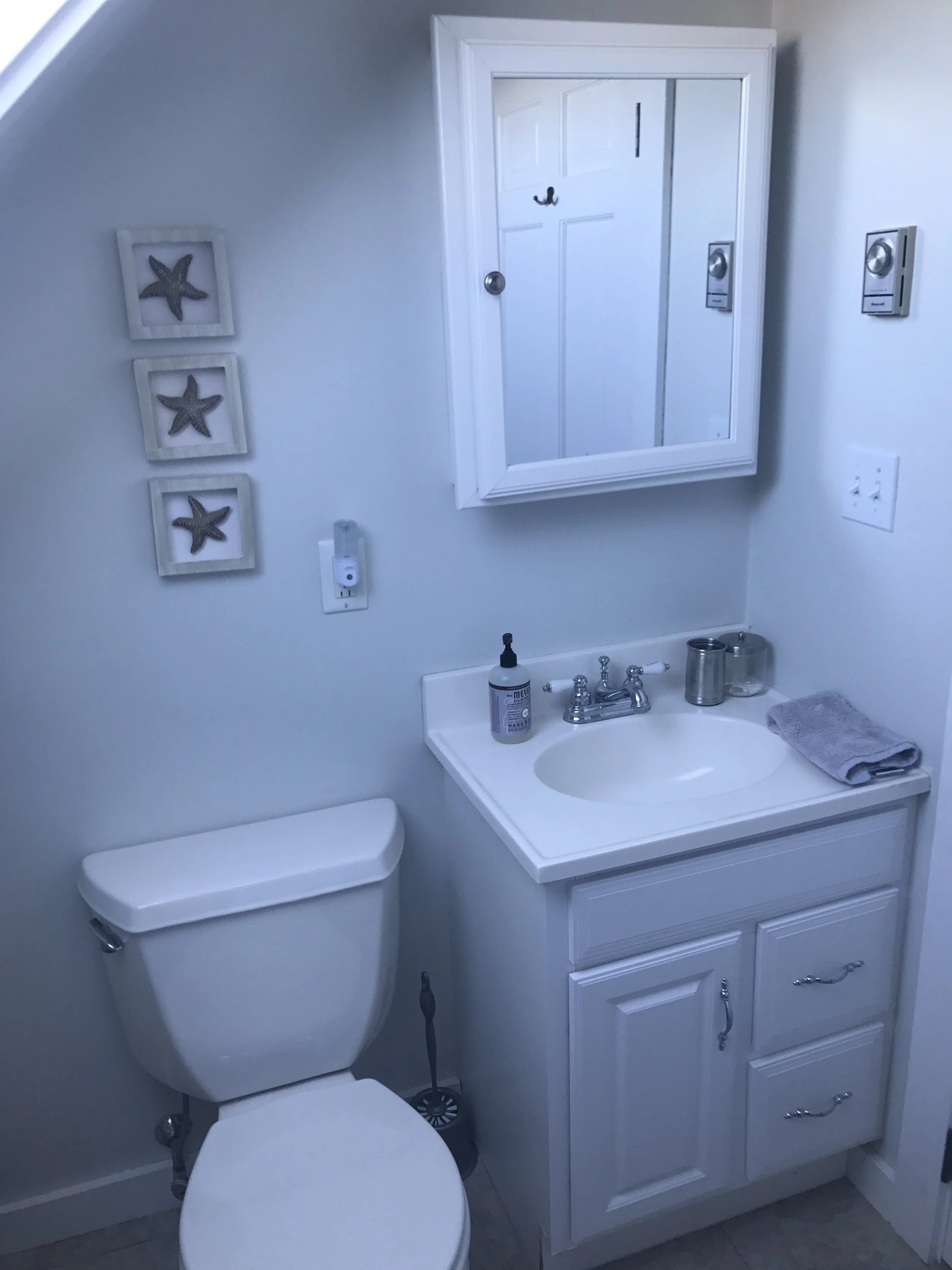 Upstairs bathroom with shower