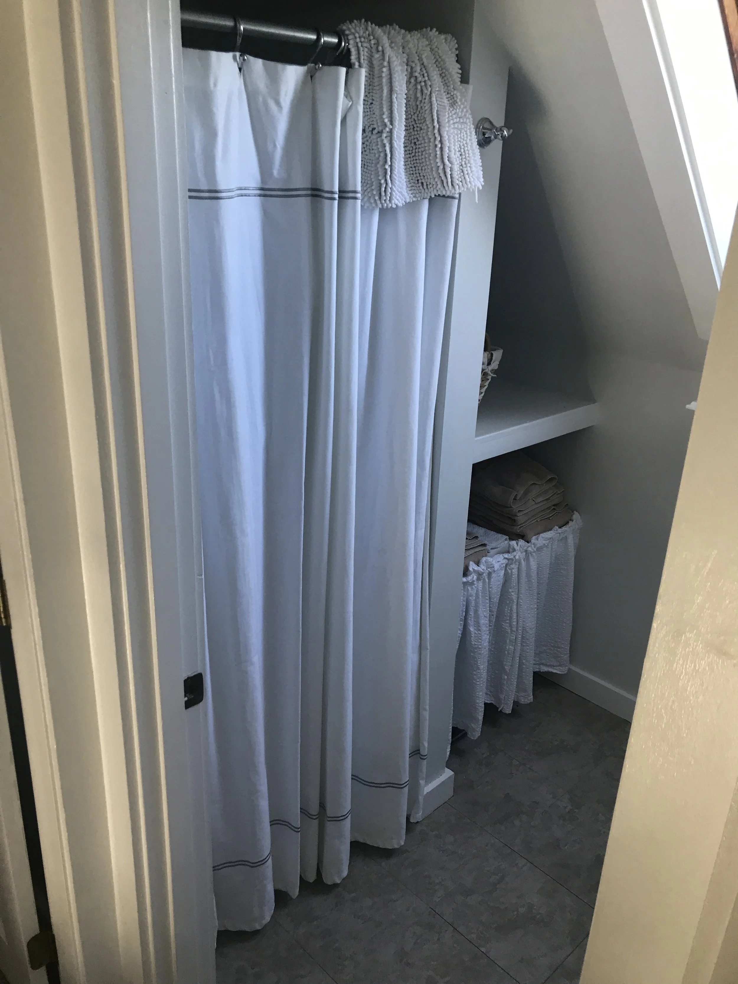 Upstairs bathroom with shower