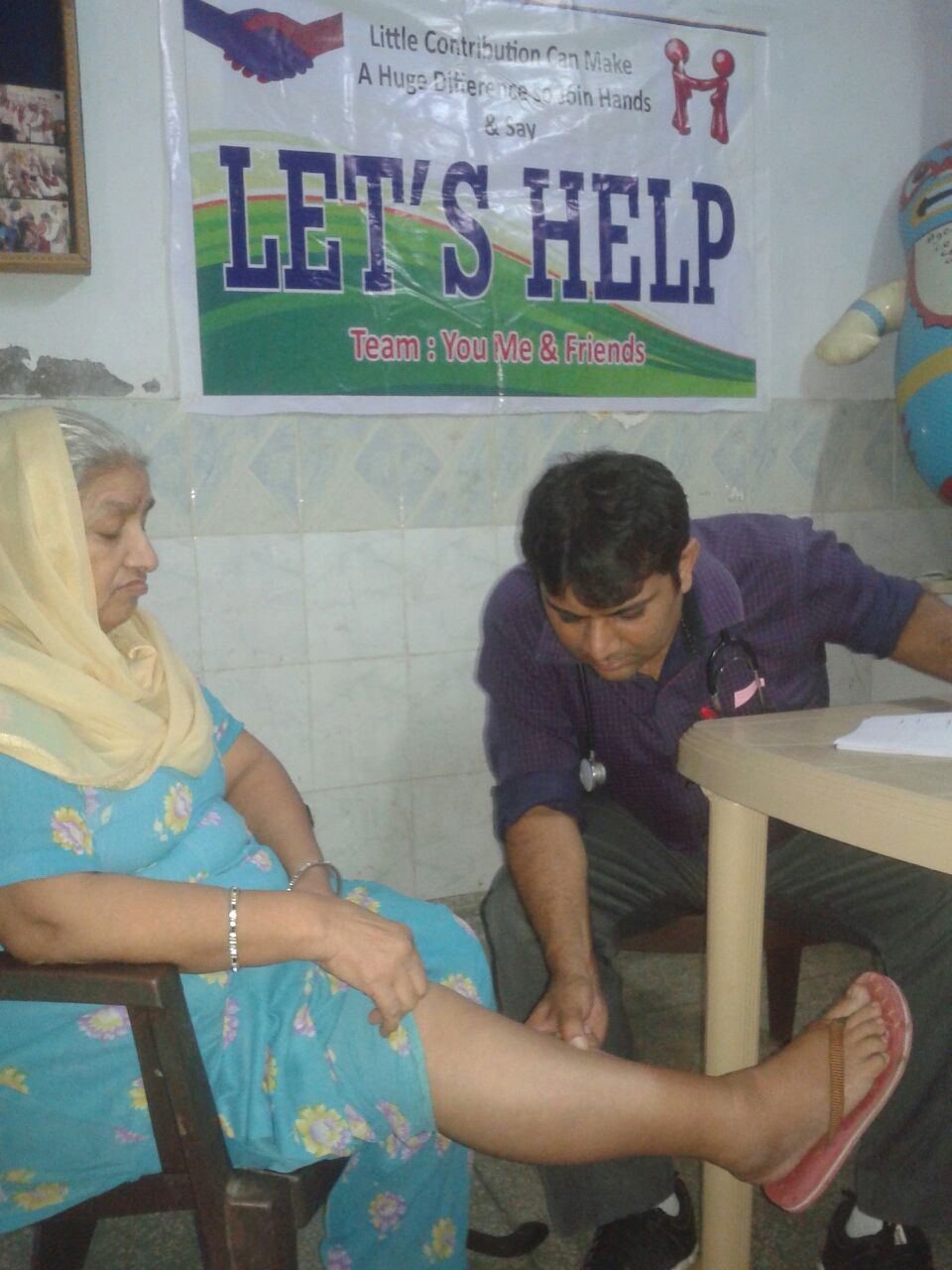 Sumitra is 76 years old and was diagnosed with diabetes two years ago. However, she was never given medication. Her left foot is infected and requires antibiotics to prevent amputation. She also has very high blood pressure.