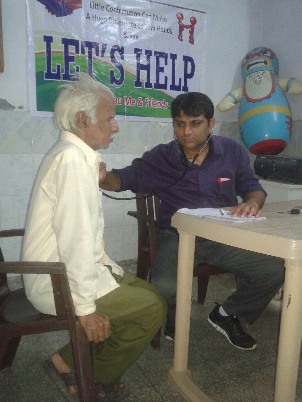 We sponsored Deepak's knee replacement surgery. However, he still requires physical therapy. He has lower back pain and a possible hernia. He is 63 years old and has been seen by a doctor only twice in his life.