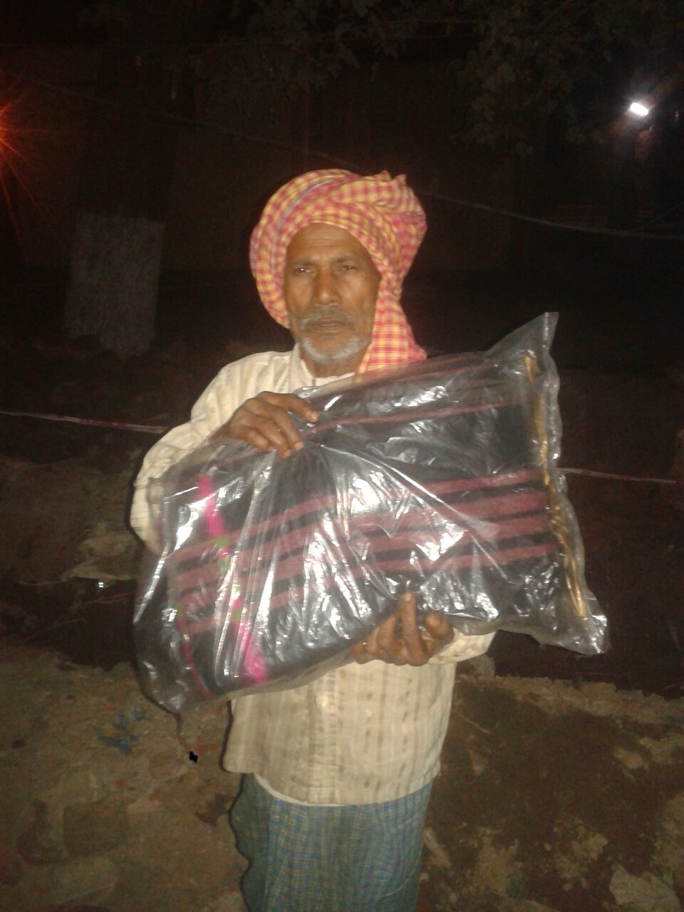 Meet Anish, a 41 year old laborer. He sleeps outside the construction site regularly. 