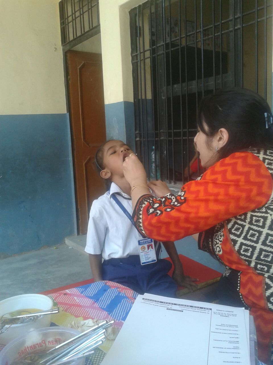 Aadhya is a 6 year old girl. She was one of the few students who has seen a dentist before. 